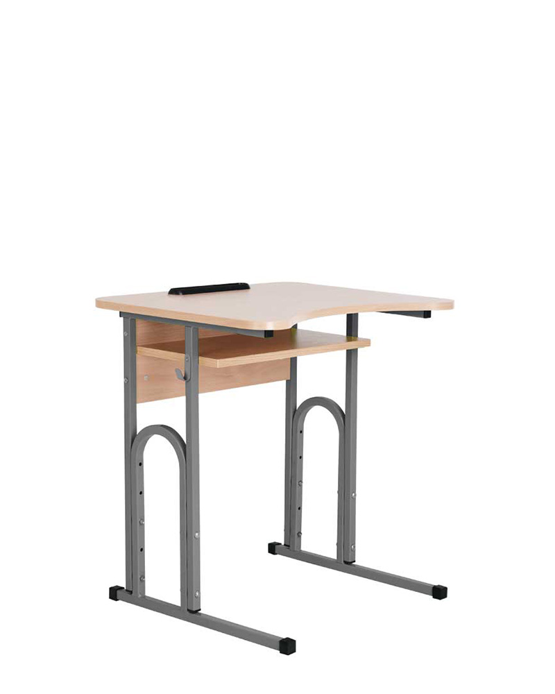 Стіл учнівський 1-місний E-174/1 РК NS ростова група № 4-6 НОВИЙ СТИЛЬ, з полицею і анатомічним вирізом, регульований по висоті